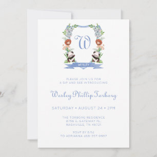 Invitation Les Animaux De La Jungle Crest Boy Sip Et Voir Inv