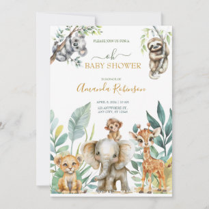 Invitation Les animaux de la jungle sauvage