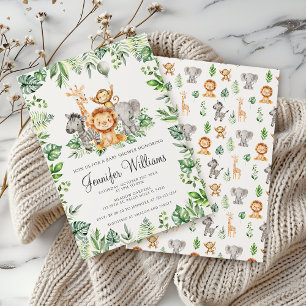 Invitation Les animaux de Safari mignons Wild Un Baby shower