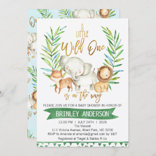 Invitation Les animaux de Safari Wild Un Baby shower Invitati