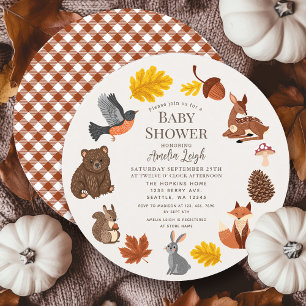 Invitation Les animaux des bois Automne Automne Baby shower d