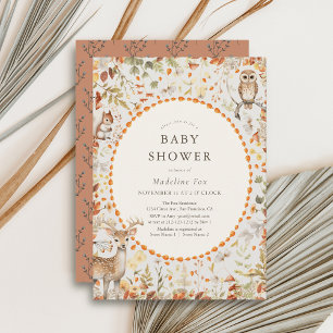 Invitation Les animaux des bois Baby shower de la forêt des c