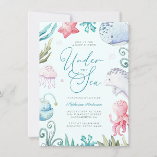 Invitation Les Animaux Océaniques Sous Le Baby shower Sea Boy