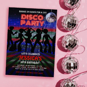 Invitation les années 70 Disco Dancing Party