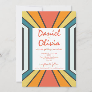 Invitation Les années 70 rétro avec Mariage QR