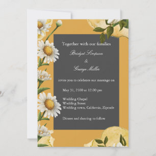 Invitation les années 70 Retro Daisy Mariage - terracotta ora
