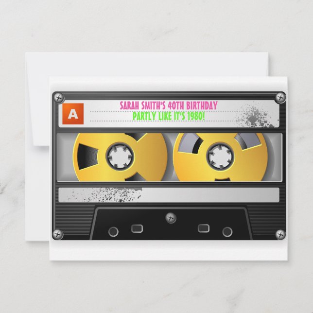 Invitation les années 80 ont inspiré l'anniversaire (Devant)