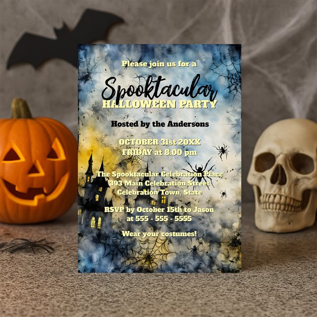 Invitation Les araignées Hantées Maison Spooktacular Hallowee (Créateur téléchargé)