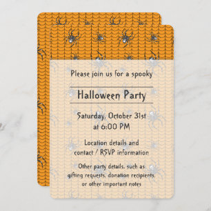 Invitation Les araignées sur l'invitation de la fête de parad