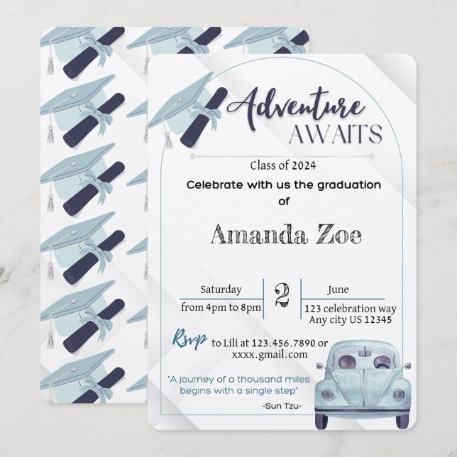 Invitation les aventures attendent l'invitation/annonce de la (Devant / Derrière)