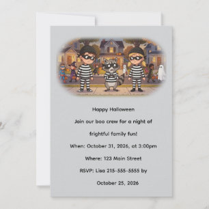Invitation Les Bandits Raton Laveur d'Halloween