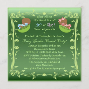 Invitation Les bébés afro-américains dans les pois de pois