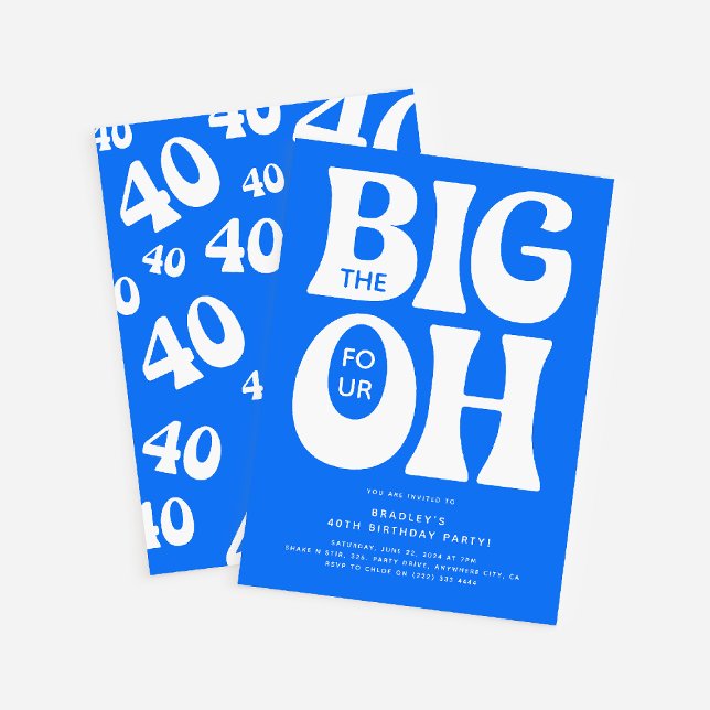 Invitation Les Big Four OH! 40 ans Blue (Créateur téléchargé)