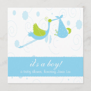 Invitation Les bleus layette mignons "c'est baby shower d'un