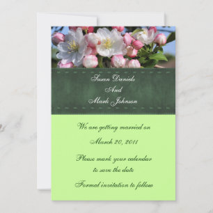Invitation Les Blossoms Blancs Mariages Floraux Sauvez La Dat