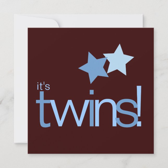 Invitation Les Blue Stars de Twin Boys sur le Baby shower Bro (Devant)