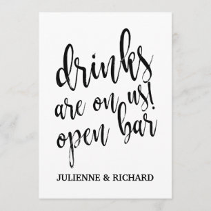 Invitation Les boissons sont sur nous ! Panneau Mariage abord