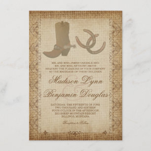 Invitation Les bottes font chanter les charmes des mariages o