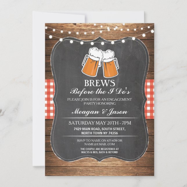 Invitation Les brasses avant l'Invitation de la partie I Do (Devant)