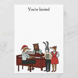 Invitation Les cantiques de Noël autour de l'invitation au pi