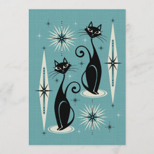 Invitation Les chats atomiques rétro-américains du milieu du