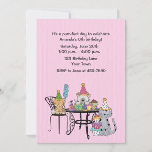 Invitation Les chats d'anniversaire