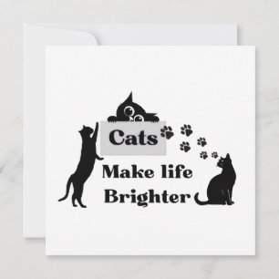 Invitation Les chats rendent la vie plus lumineuse