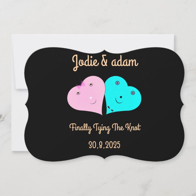 Invitation les coeurs de m. & mrs (Devant)