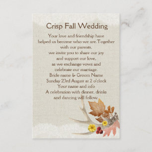 Invitation Les colliers d'automne sur Burlap