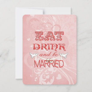 Invitation Les colombes mariages sur la pêche