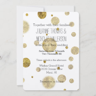 Invitation Les confettis fascinants de Bokeh d'or pointillent