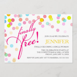 Invitation Les confettis libèrent enfin la partie de divorce