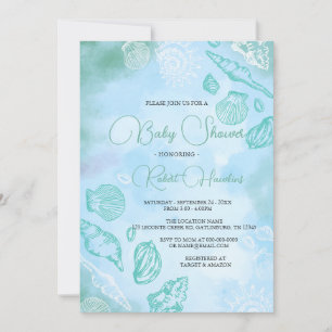 Invitation Les Coquillages Sous Le Baby shower De L'Océan Mar