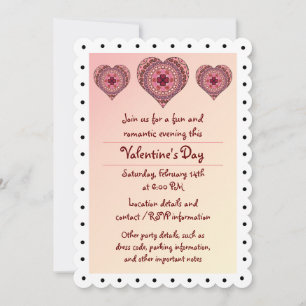 Invitation Les couches de l'invitation de la fête du coeur