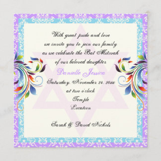 Invitation Les couleurs arc-en-ciel fleurissent & Étoile de D