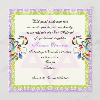 Invitation Les couleurs arc-en-ciel fleurissent & Étoile de D