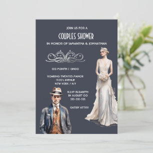 Invitation Les couples Great Gatsby douche marié chic