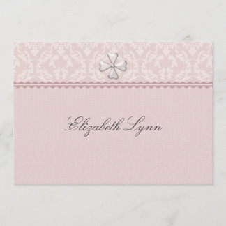 Invitation Les Damas roses superposent l'invitation religieus