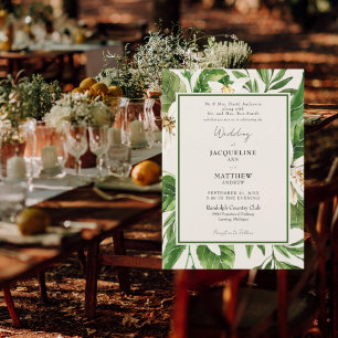 Invitation Les deux parents listés Foliage Cream Mariage