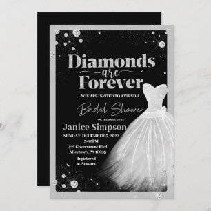Invitation Les diamants noirs et d'argent sont pour toujours 