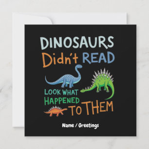 Invitation Les dinosaures n'ont pas lu les livres Regardez ce