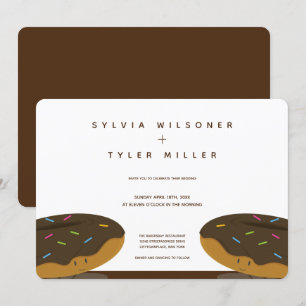 Invitation Les donuts de chocolat saupoudrent le blanc Mariag