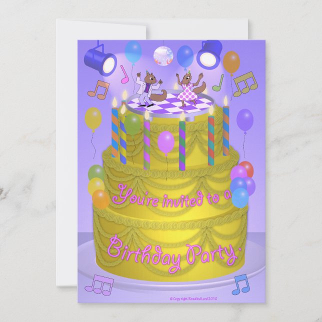 Invitation Les écureuils au gâteau (Devant)