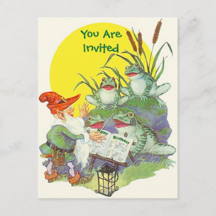 Invitation Les elfes chantent les grenouilles Cattails Annive