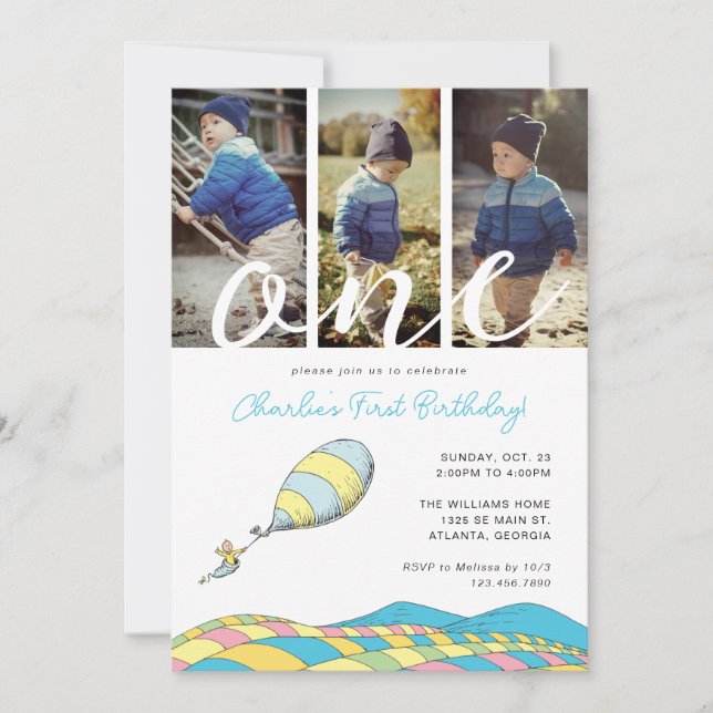 Invitation Les Endroits où tu iras ! | Boy 1st Birthday Photo (Devant)