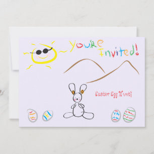 Invitation Les enfants chassent les oeufs de Pâques
