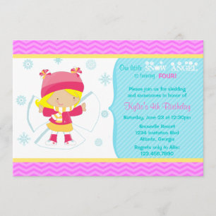Invitation Les enfants de l'Ange de la Neige Fête d'anniversa