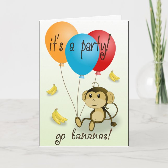 Invitation Les Enfants de Monkey Party (Devant)