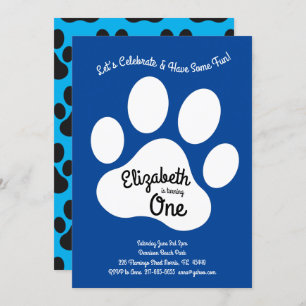 Invitation Les enfants Empreintes de pattes de Chien mignon 1