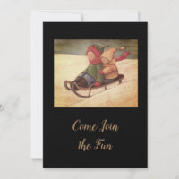 Les enfants en traîneau à neige